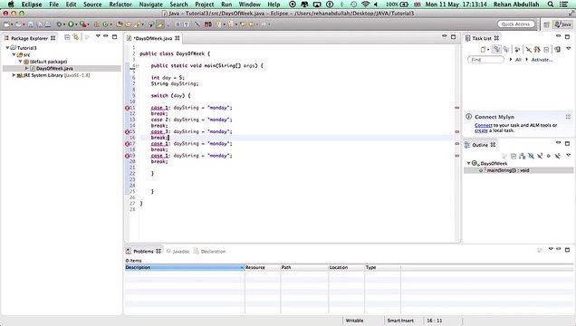 PROGRAMMING IN JAVA using Eclipse - Tutorial 3 | Switch Statement