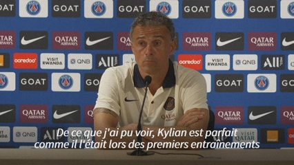 PSG: "Kylian Mbappé est parfait" à l'entraînement, selon Luis Enrique