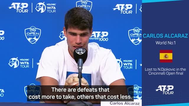 Cincinnati defeat to Djokovic hurts - Alcaraz