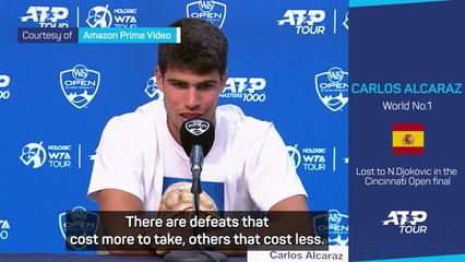 Cincinnati defeat to Djokovic hurts - Alcaraz
