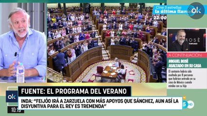 Inda: "Feijóo irá a Zarzuela con más apoyos que Sánchez, aun así la disyuntiva para el Rey es tremenda"
