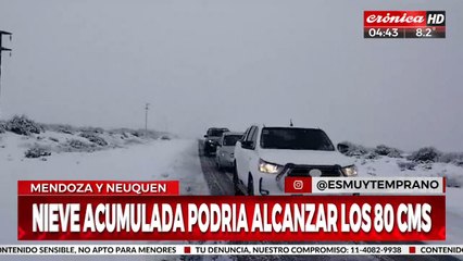 Alerta roja por fuertes nevadas en Mendoza y Neuquén