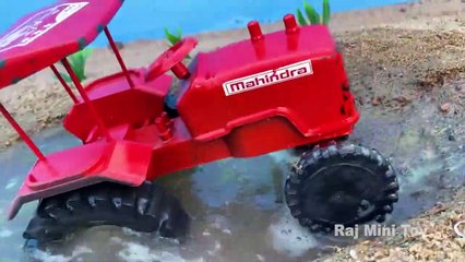 Download Video: Mahindra Novo 755 di Tractor stuck in Water Mud Pulling out by John Deere, JCB Backhoe Loader, 4 WD