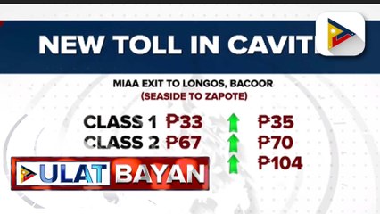 Paniningil ng dagdag-toll sa CAVITEX, nagsimula na