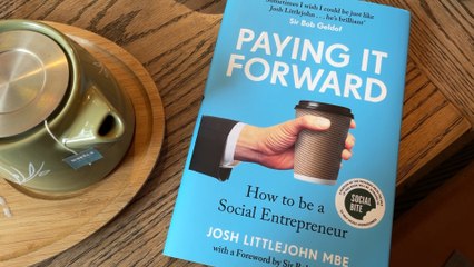 We caught up with Social Bite’s co-founder Josh Littlejohn at his Glasgow cafe to discuss his new book ‘Paying It Forward’