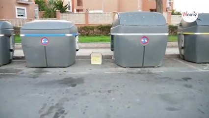 Caja sospechosa entre los contenedores de Almería ¡no entienden lo que hay dentro!
