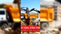 Bakan Özhaseki'nin deprem bölgesi Malatya'da açılışını yaptığı çarşı inşaatını su bastı