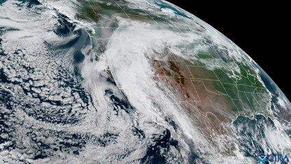 Tropical Storm Hilary moves into Southern California on satellite footage