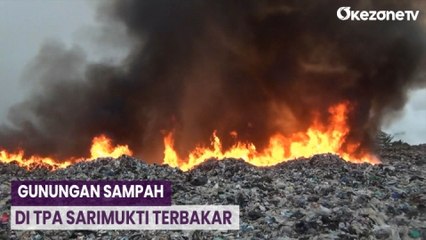 Download Video: Gunungan Sampah di TPA Sarimukti Terbakar, Kepulan Asap Masuk Pemukiman Warga