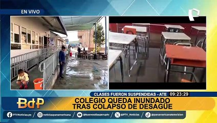 Ate: denuncian que colegio ha quedado inundado tras colapso de desagüe de Sedapal