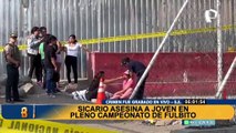 Sicarios asesinan a joven en partido de fulbito en SJL: transmisión en vivo registra el crimen