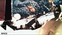 Amazing Views Of Robotic Arm Inspecting Chinese Space Station