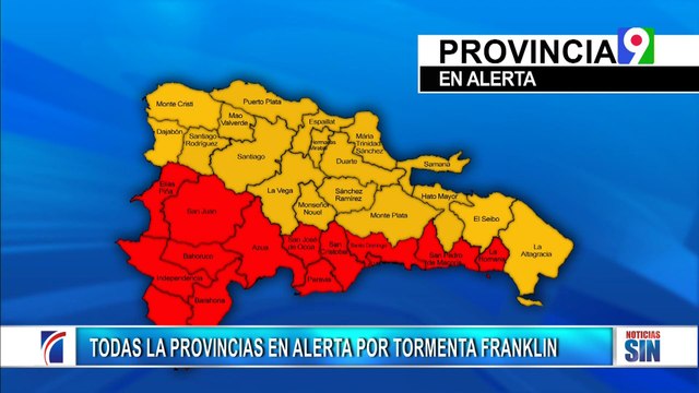 Tormenta Franklin 18 provincias en alerta amarilla y 14 en roja | Primera Emisión SIN
