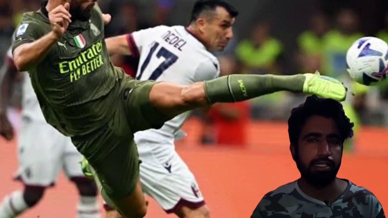 Olivier Giroud Goal, Bologna vs AC Milan (0-2) Goals