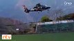 Helicóptero militar causa estragos en campo deportivo