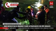 Rescatan a mujer migrante y a su bebé de cuatro meses después de quedar atrapados en el Río Bravo