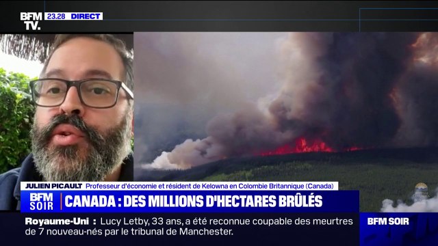 La fumée est assez dense, on ne peut pas rester trop longtemps à l'extérieur : Le témoignage d'un résident de Kelowna, ville du nord-ouest du Canada menacée par un important feu de forêt