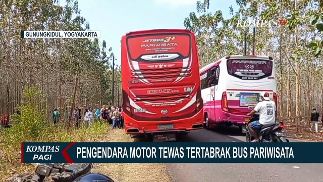 Akibat Gagal Menyalip, Pengendara Motor di Gunungkidul Tewas Tertabrak Bus Pariwisata