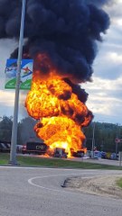 Fireball Engulfs Tanker After Train Collision