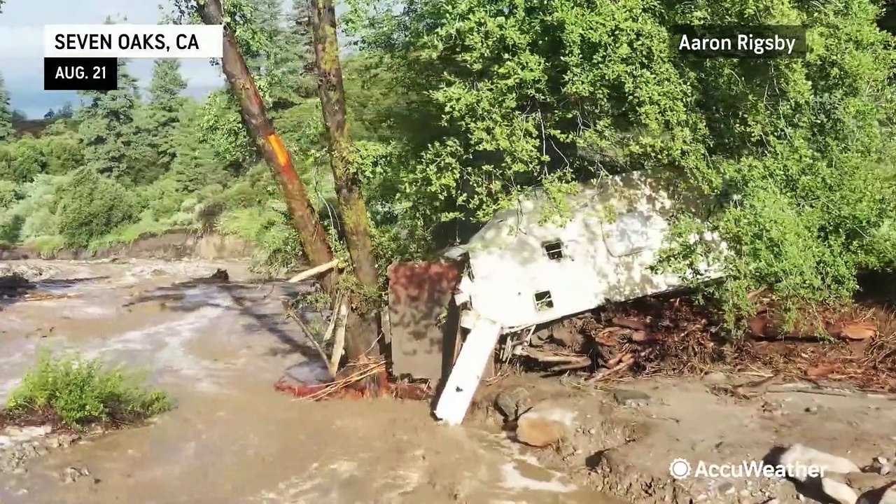 Mud and debris tear through mountain communities in California