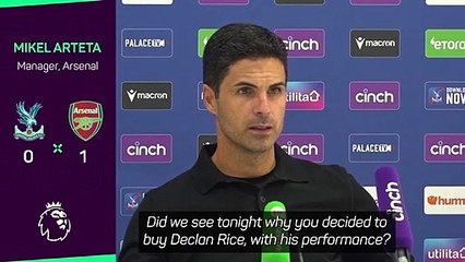 Rice 'bossed the midfield' - Arteta