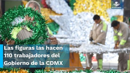 Comienza la instalación de luminarias para las fiestas patrias en el Zócalo de la CDMX
