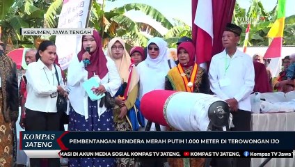 Pembentangan Bendera Merah Putih 1.000 Meter di Terowongan Ijo