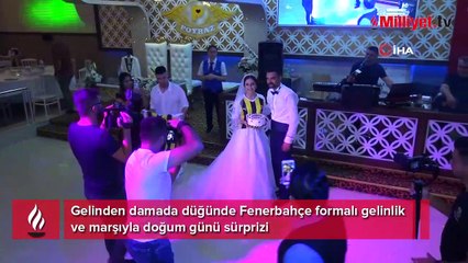 Gelinden damada Fenerbahçe sürprizi! Formayı giyerek karşısına çıktı