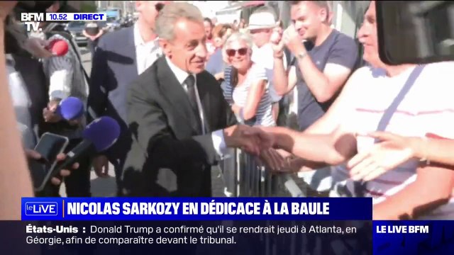 Nicolas Sarkozy est arrivé à La Baule pour une séance de dédicaces de son nouveau livre Le Temps des combats