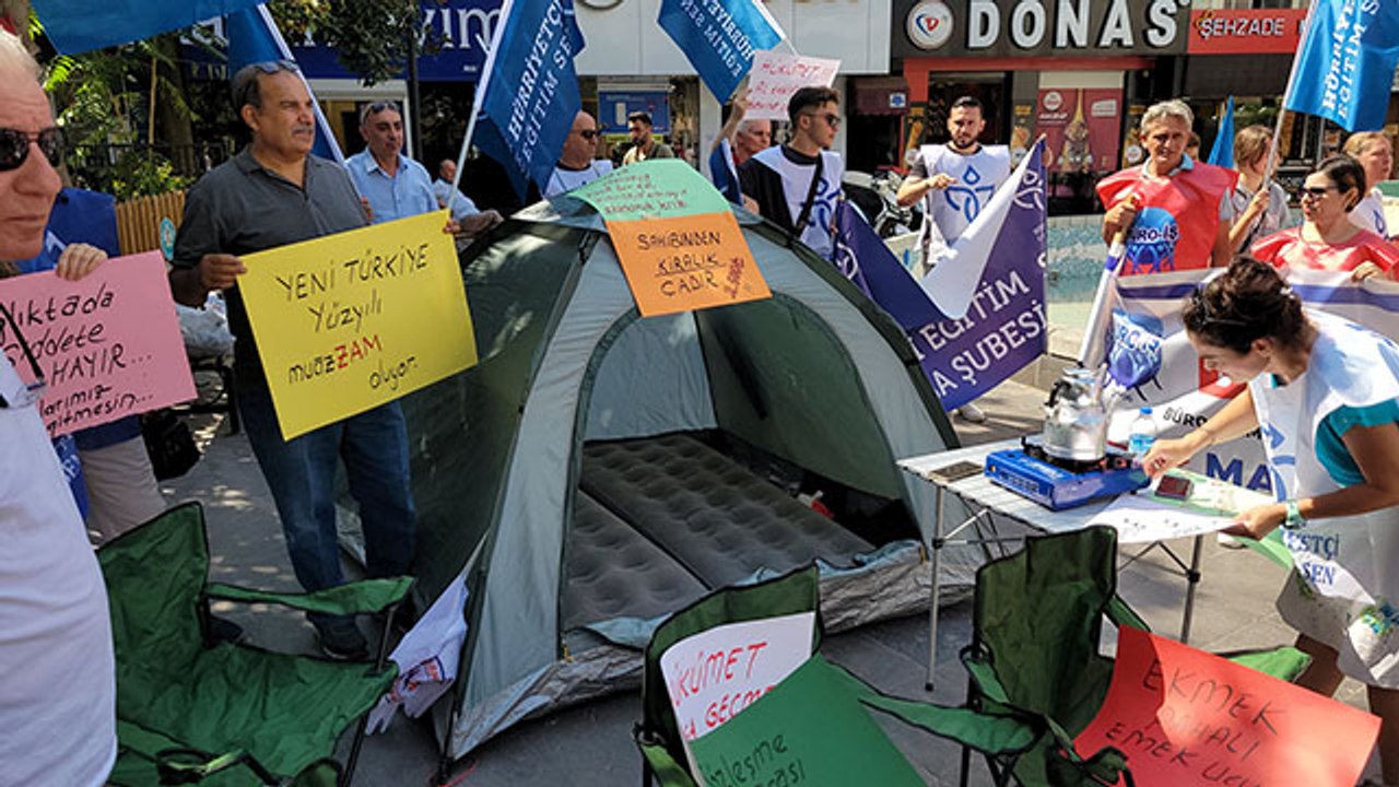 Kamu emekçilerinden çadırlı eylem
