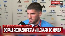 De Paul rechazó una oferta millonaria de un equipo árabe