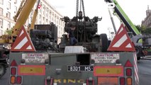 اوکراین تانک‌ها و خودروهای زرهی منهدم شده روسیه را در مرکز شهر کی‌یف به صف کرد