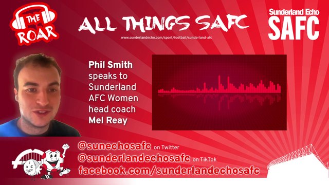 Phil Smith speaks to Sunderland AFC Women head coach Mel Reay