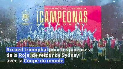 Les championnes du monde espagnoles célébrées par leurs supporters à Madrid