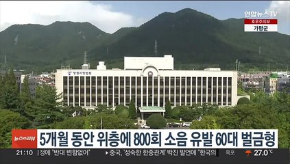 5개월 동안 위층에 800회 소음 유발한 60대 벌금형