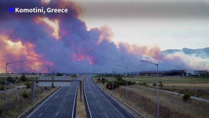 Clouds of smoke cover the sky as Greece battles deadly wildfire