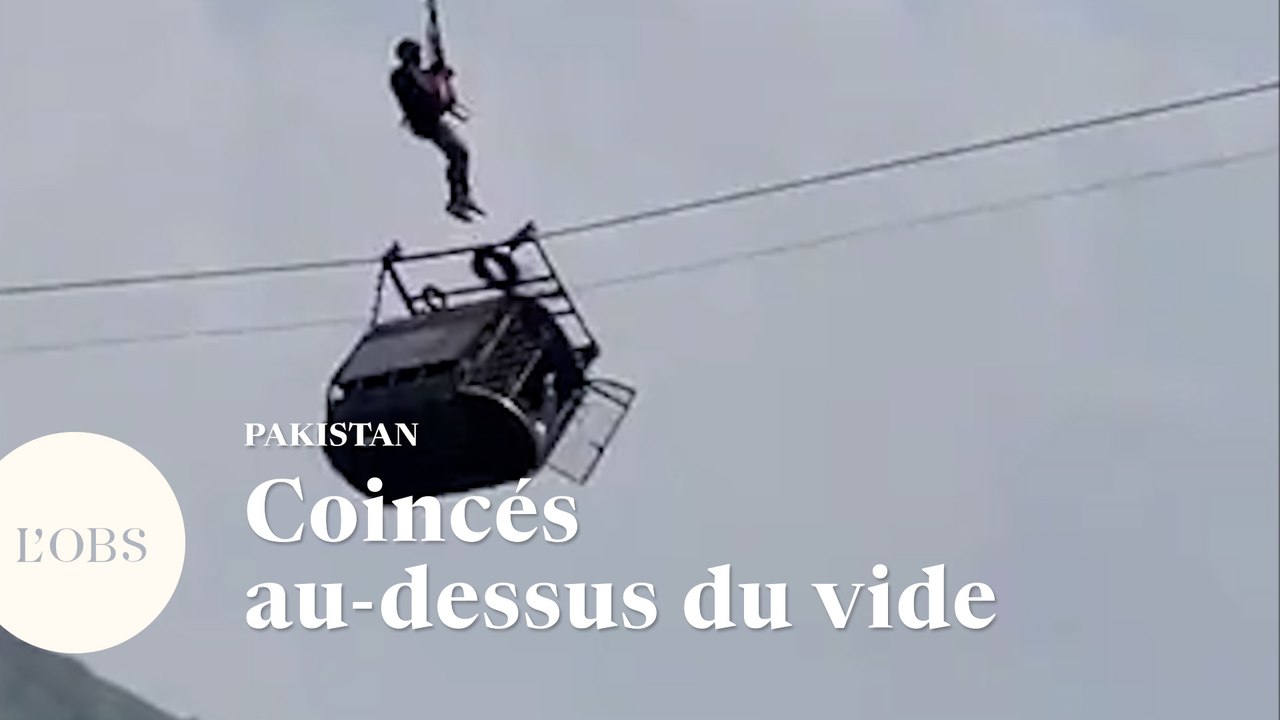 Au Pakistan, six enfants et deux adultes sont bloqués dans un téléphérique à 300 mètres du sol