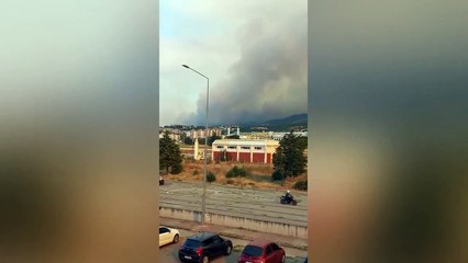 Çanakkale'de 5 saattir devam eden orman yangını şehir merkezine kadar yaklaştı