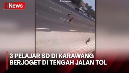 Demi Konten, 3 Pelajar SD di Karawang Berjoget di Tengah Jalan Tol Jagorawi