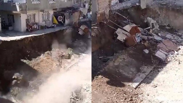 Küçükçekmece'de istinat duvarı çöktü 