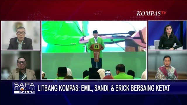 Survei Elektabilitas Bacawapres Litbang Kompas Ungkap Ridwan Kamil, Sandiaga Uno, dan Erick Thohir