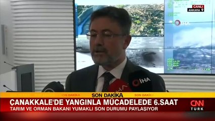 Bakan Yumaklı'dan Çanakkale'deki yangına ilişkin açıklama