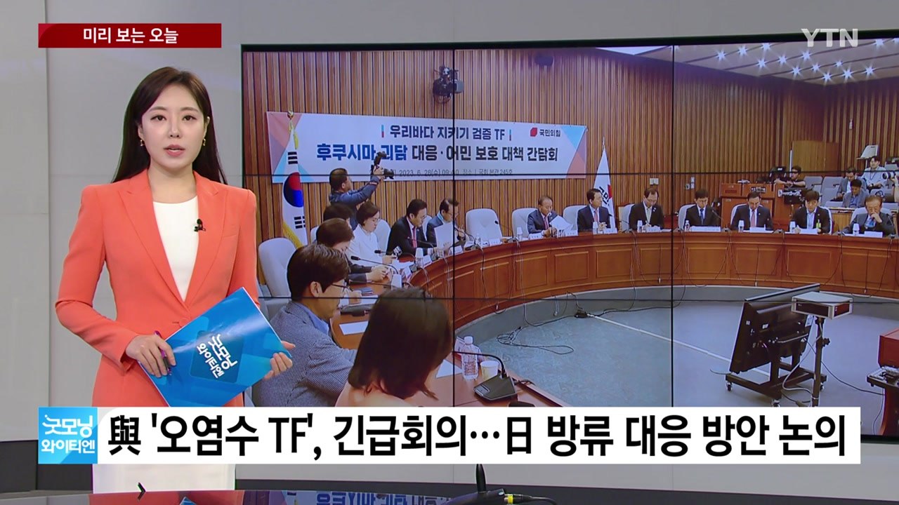 [미리보는오늘] 與 '오염수 TF', 긴급회의...민주, '오염수 규탄' 촛불집회 / YTN