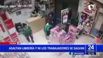 Piura: ¡cámaras graban violento asalto a trabajadores de librería!