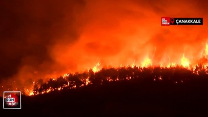 Çanakkale’de orman yangınına müdahale sürüyor