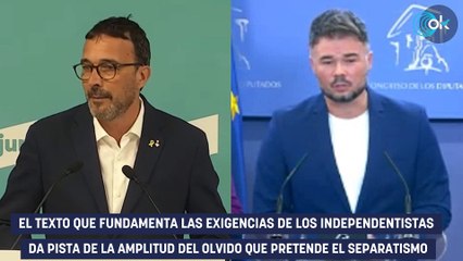 El plan de amnistía de Junts y ERC exige el olvido para los «delitos de odio» contra los constitucionalistas