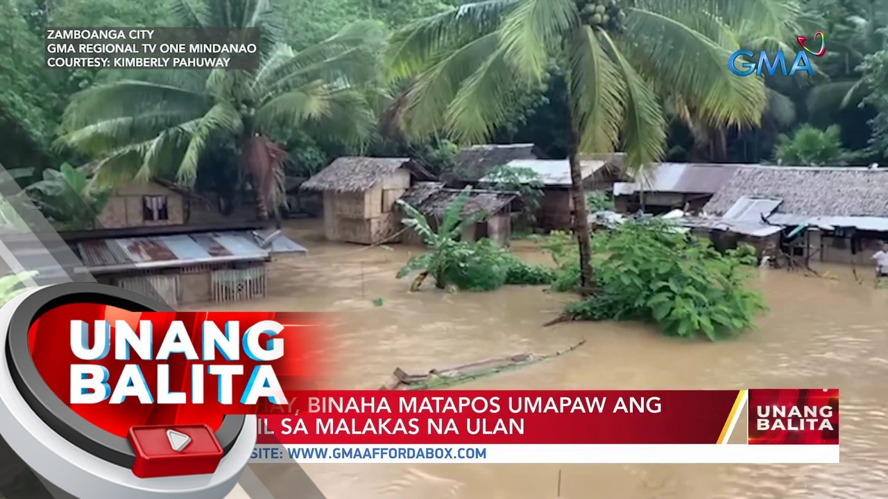 Ilang bahay, binaha matapos umapaw ang ilog dahil sa malakas na ulan | UB