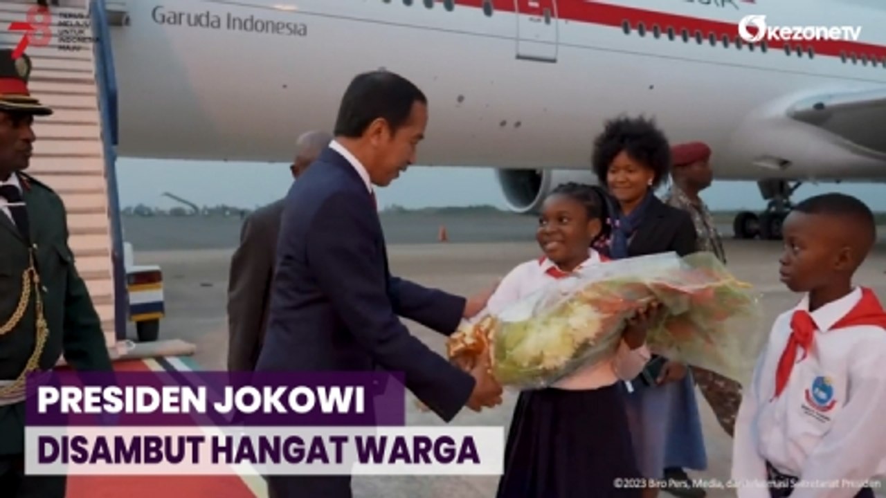Tiba di Mozambik, Presiden Jokowi Disambut Hangat Warga Setempat dan Sapa WNI