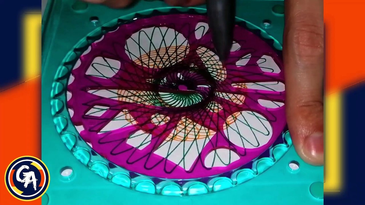 TRAZANDO un gráfico hipotrocoide usando un espirógrafo de engranaje. VIDEO #2. PLOTTING a hypotrochoid graph using a gear spirograph. VIDEO #2.
