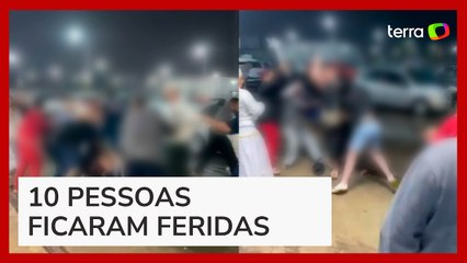 Briga generalizada é registrada em supermercado de Mongaguá (SP)